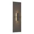 Hubbardton Forge 2010 Dark Smoke White Art Glass (BB) Aperture Vertical Sconce