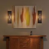 Hubbardton Forge 2010 Dark Smoke White Art Glass (BB) Aperture Vertical Sconce