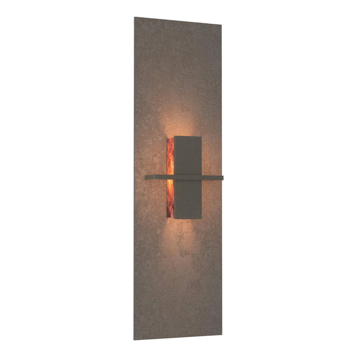 Hubbardton Forge 2010 Dark Smoke Topaz Glass (ZB) Aperture Vertical Sconce