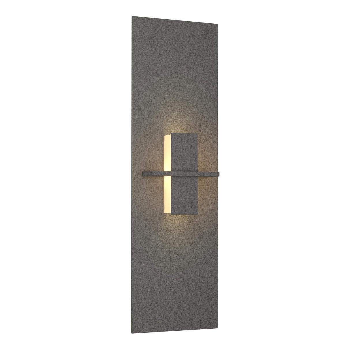 Hubbardton Forge 2010 Natural Iron White Art Glass (BB) Aperture Vertical Sconce