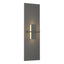 Hubbardton Forge 2010 Natural Iron White Art Glass (BB) Aperture Vertical Sconce
