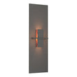 Hubbardton Forge 2010 Natural Iron Topaz Glass (ZB) Aperture Vertical Sconce