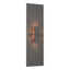 Hubbardton Forge 2010 Natural Iron Topaz Glass (ZB) Aperture Vertical Sconce