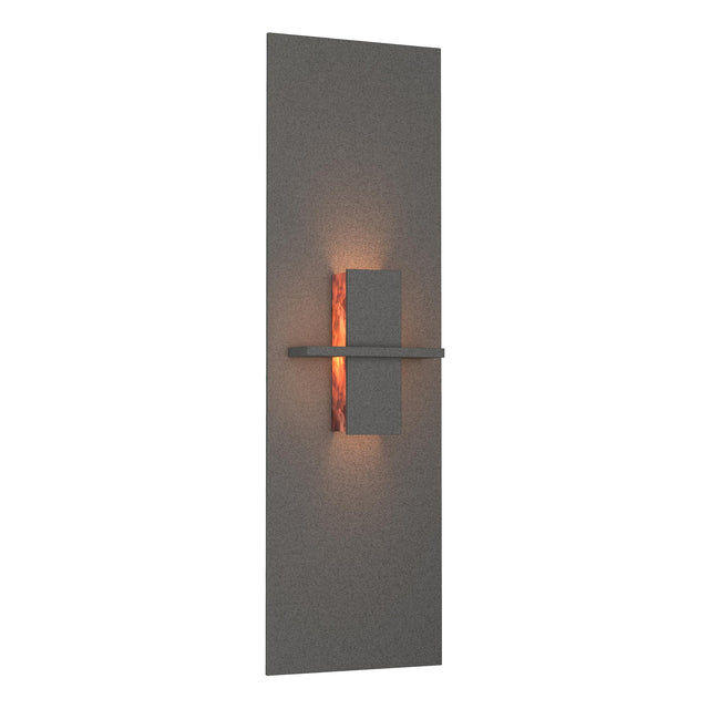 Hubbardton Forge 2010 Natural Iron Topaz Glass (ZB) Aperture Vertical Sconce