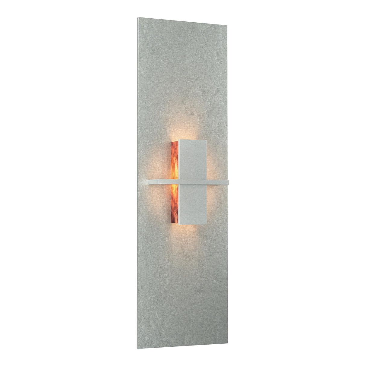 Hubbardton Forge 2010 Vintage Platinum Topaz Glass (ZB) Aperture Vertical Sconce