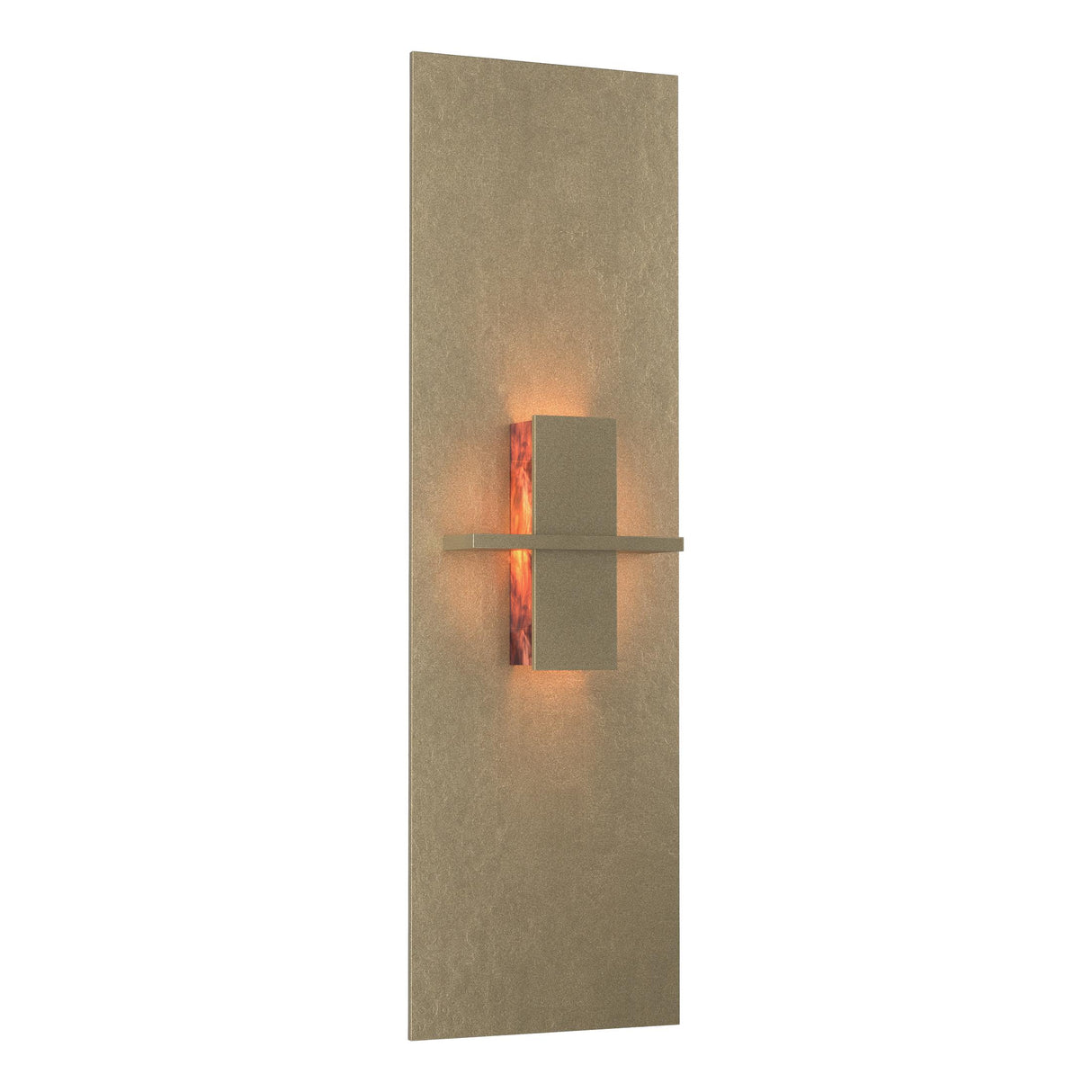 Hubbardton Forge 2010 Soft Gold Topaz Glass (ZB) Aperture Vertical Sconce