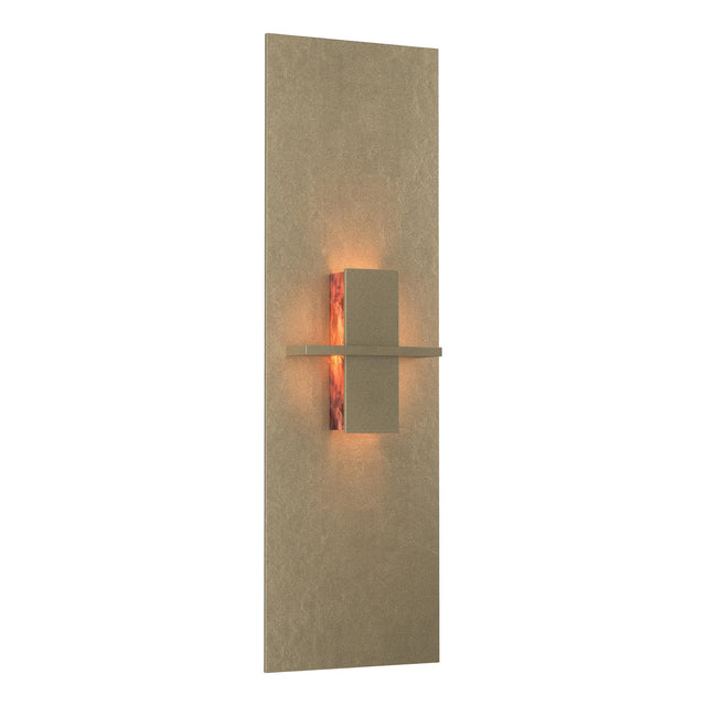 Hubbardton Forge 2010 Soft Gold Topaz Glass (ZB) Aperture Vertical Sconce