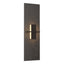 Hubbardton Forge 2010 Oil Rubbed Bronze White Art Glass (BB) Aperture Vertical Sconce