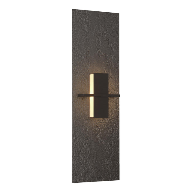 Hubbardton Forge 2010 Oil Rubbed Bronze White Art Glass (BB) Aperture Vertical Sconce