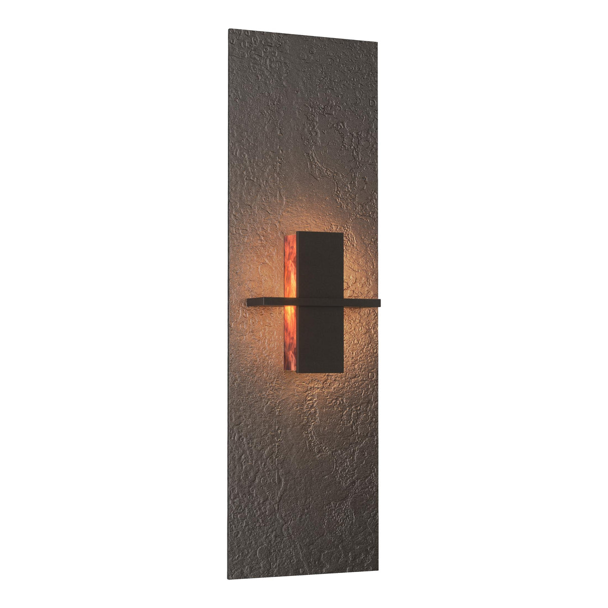 Hubbardton Forge 2010 Oil Rubbed Bronze Topaz Glass (ZB) Aperture Vertical Sconce