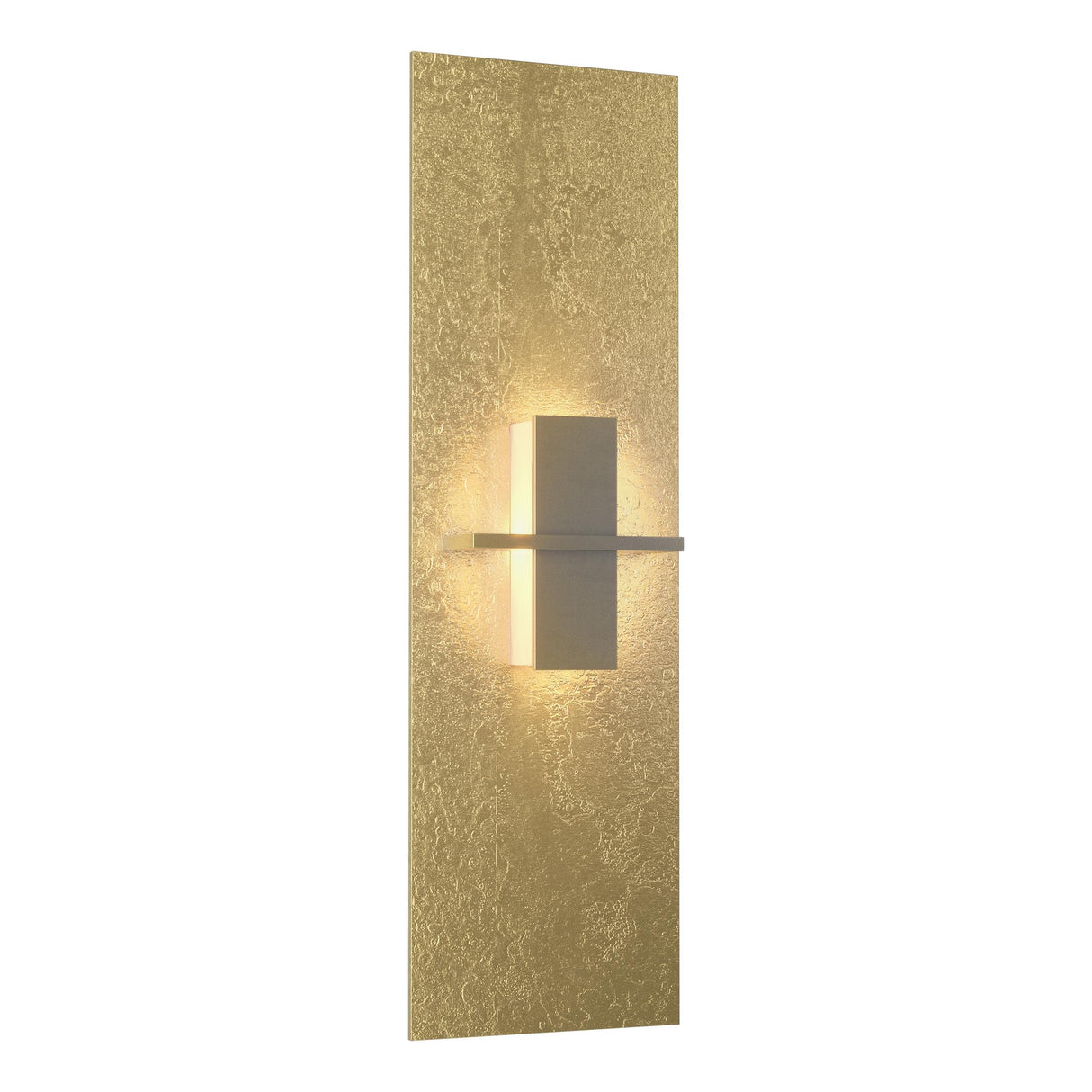 Hubbardton Forge 2010 Modern Brass White Art Glass (BB) Aperture Vertical Sconce