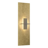 Hubbardton Forge 2010 Modern Brass White Art Glass (BB) Aperture Vertical Sconce