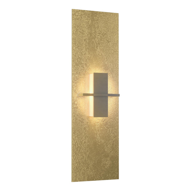 Hubbardton Forge 2010 Modern Brass White Art Glass (BB) Aperture Vertical Sconce