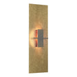 Hubbardton Forge 2010 Modern Brass Topaz Glass (ZB) Aperture Vertical Sconce