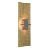 Hubbardton Forge 2010 Modern Brass Topaz Glass (ZB) Aperture Vertical Sconce