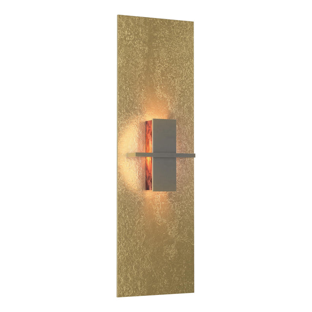 Hubbardton Forge 2010 Modern Brass Topaz Glass (ZB) Aperture Vertical Sconce