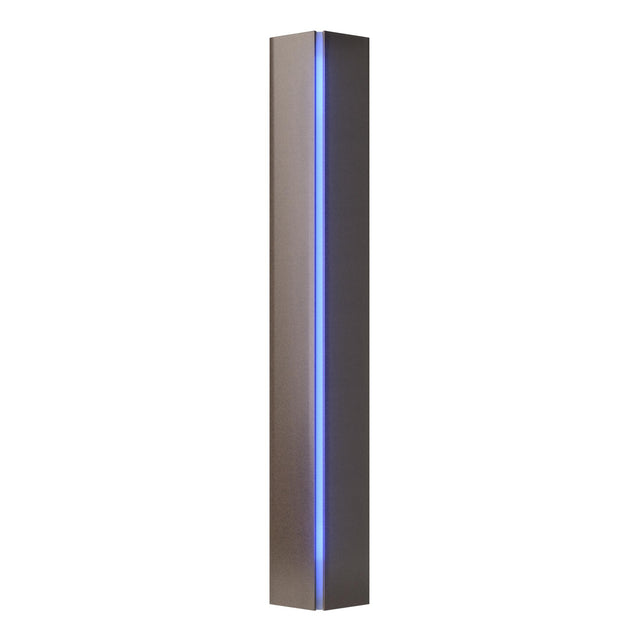 Hubbardton Forge 2007 Bronze Blue Glass (EE) Gallery Small Sconce