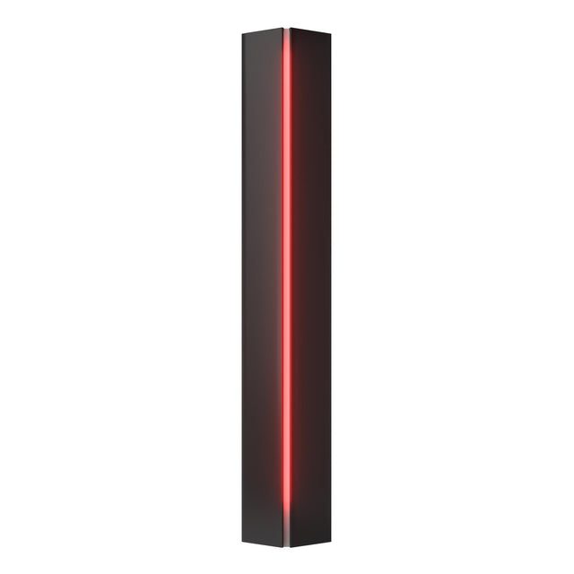 Hubbardton Forge 2007 Black Red Glass (RR) Gallery Small Sconce