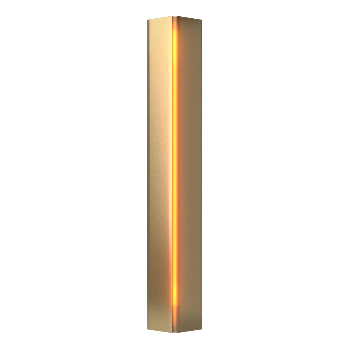 Hubbardton Forge 2007 Modern Brass Amber Glass (FF) Gallery Small Sconce