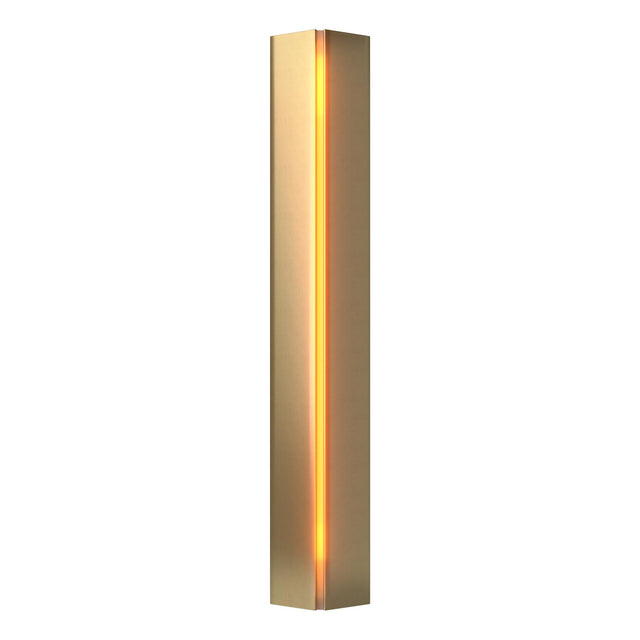 Hubbardton Forge 2007 Modern Brass Amber Glass (FF) Gallery Small Sconce