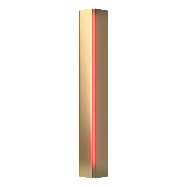 Hubbardton Forge 2007 Modern Brass Red Glass (RR) Gallery Small Sconce