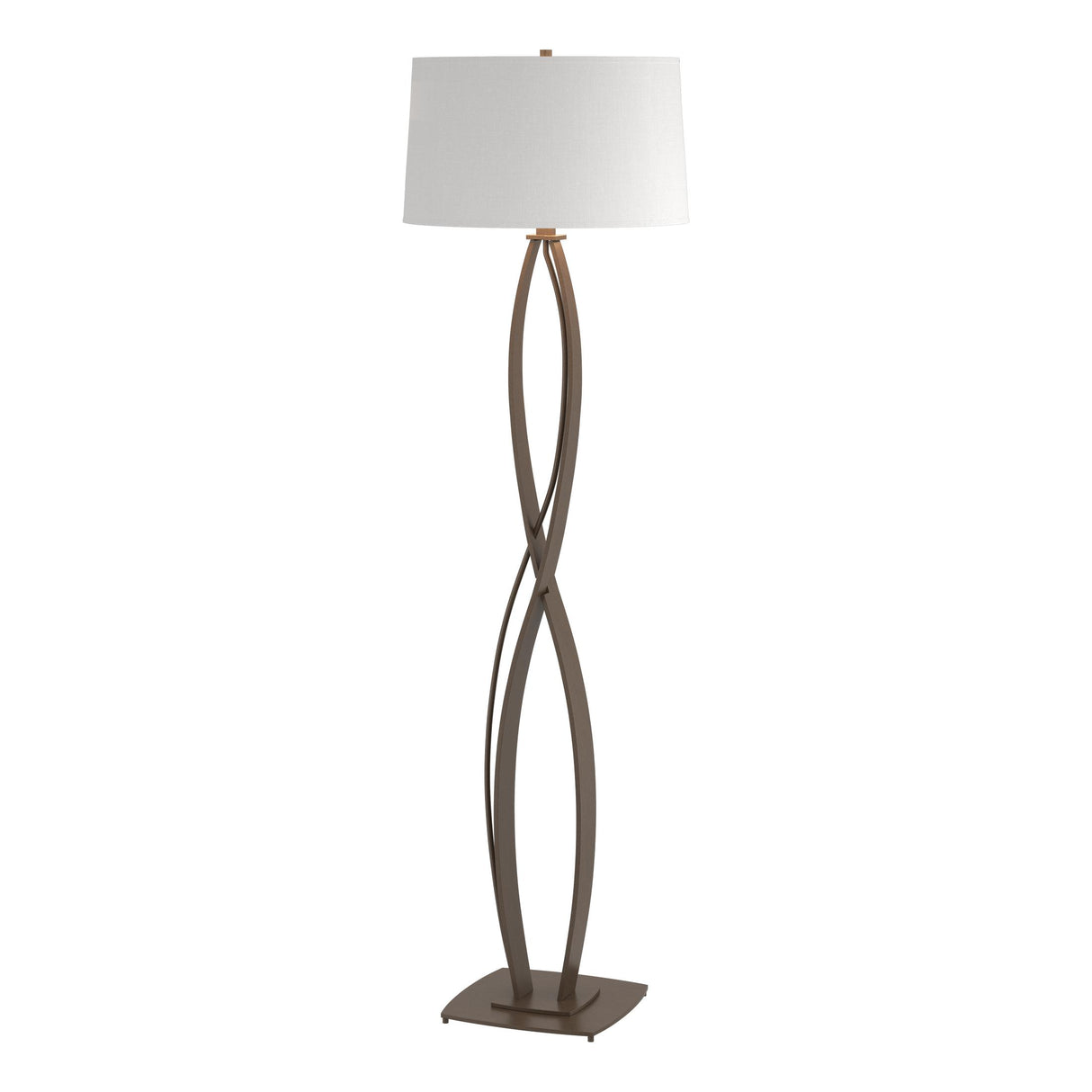 Hubbardton Forge 2006 Bronze Natural Anna Shade (SF) Almost Infinity Floor Lamp