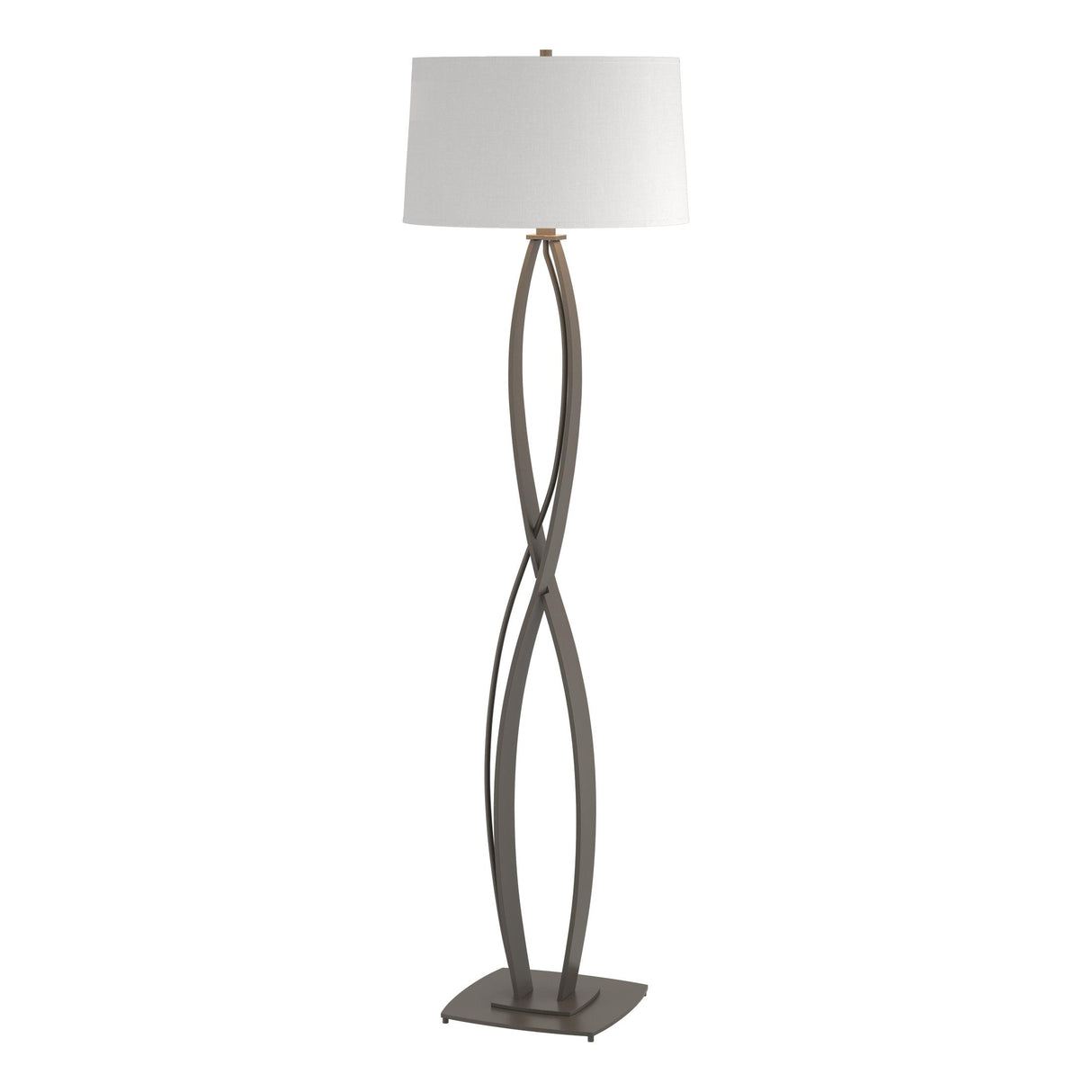 Hubbardton Forge 2006 Dark Smoke Natural Anna Shade (SF) Almost Infinity Floor Lamp