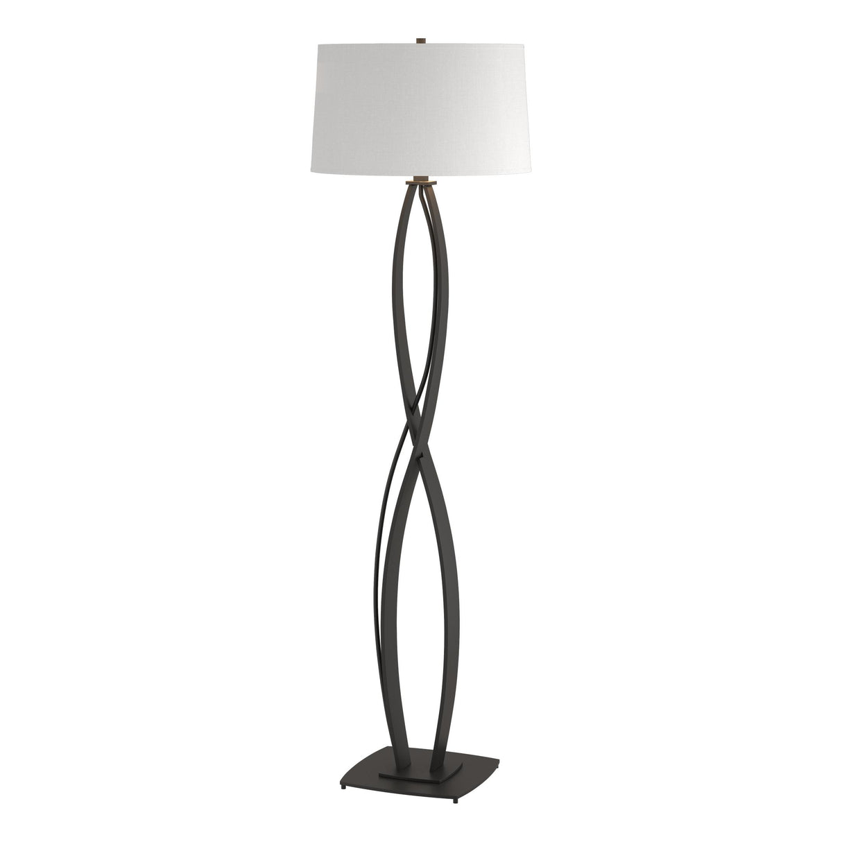 Hubbardton Forge 2006 Black Natural Anna Shade (SF) Almost Infinity Floor Lamp