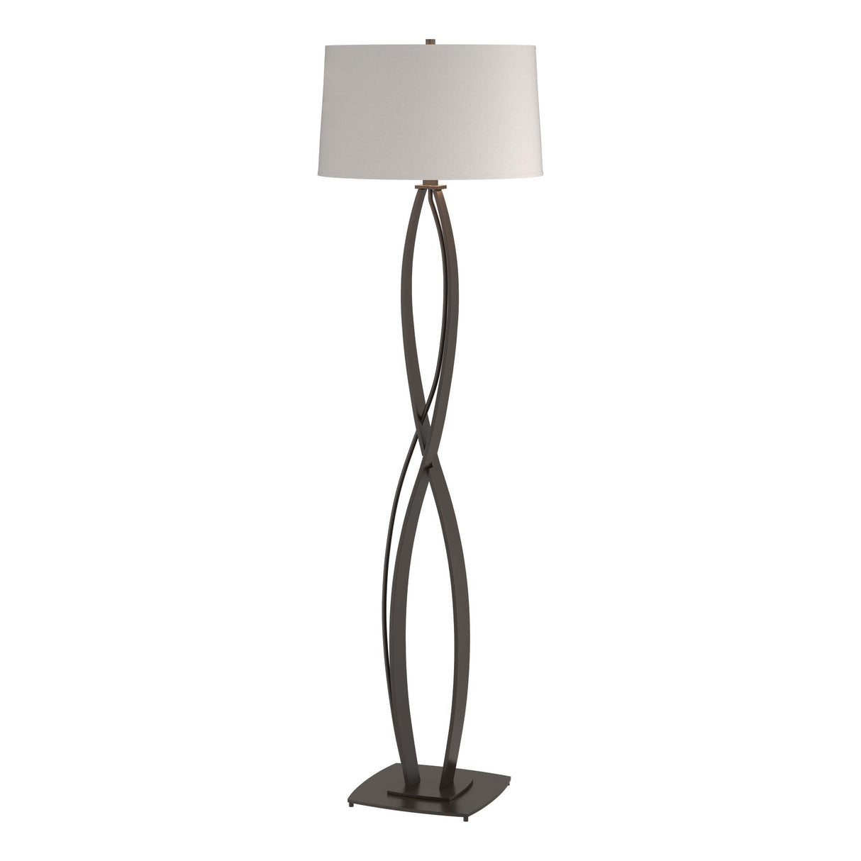Hubbardton Forge 2006 Oil Rubbed Bronze Flax Shade (SE) Almost Infinity Floor Lamp