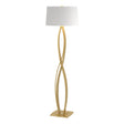 Hubbardton Forge 2006 Modern Brass Natural Anna Shade (SF) Almost Infinity Floor Lamp
