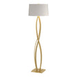 Hubbardton Forge 2006 Modern Brass Flax Shade (SE) Almost Infinity Floor Lamp