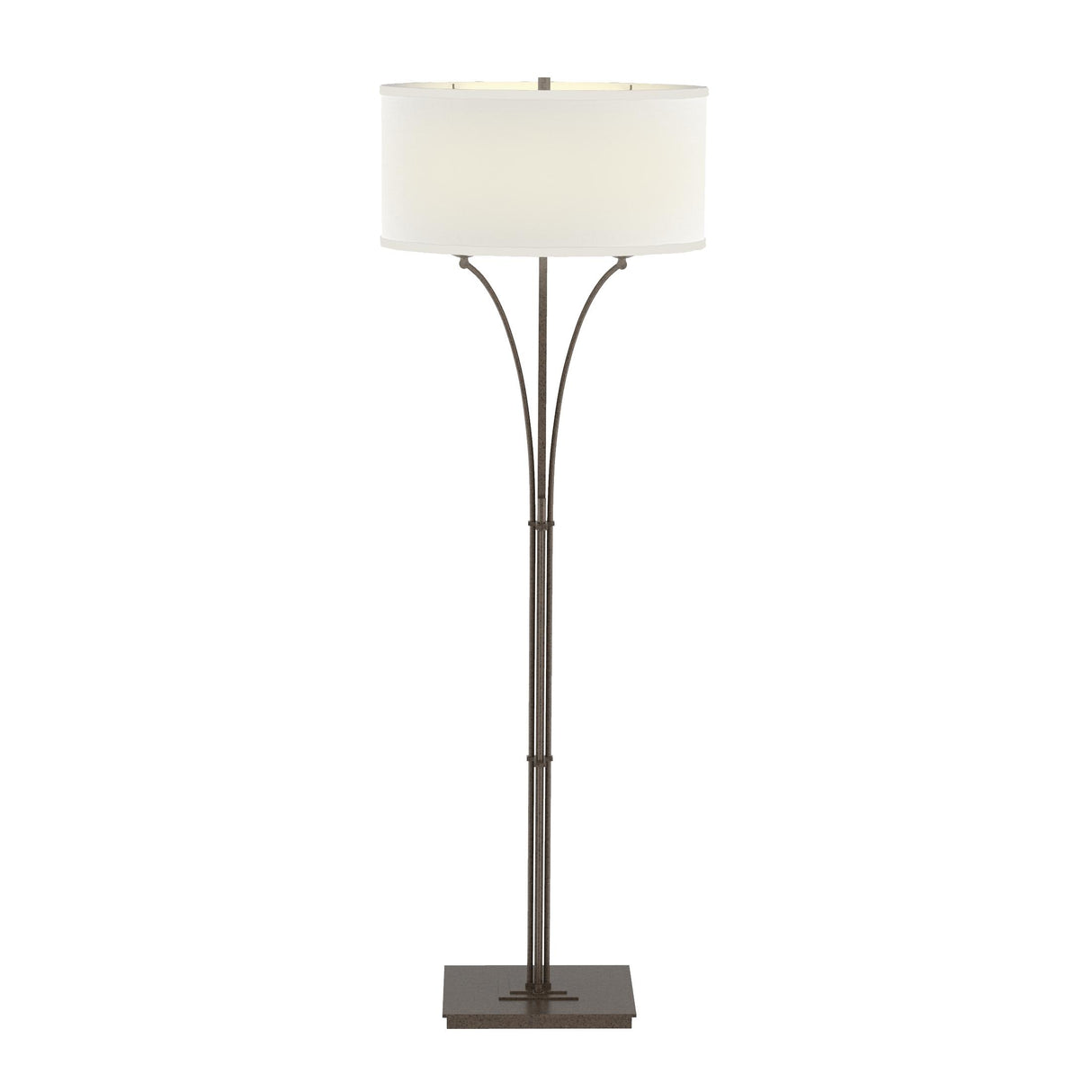 Hubbardton Forge 2009 Bronze Natural Anna Shade (SF) Contemporary Formae Floor Lamp