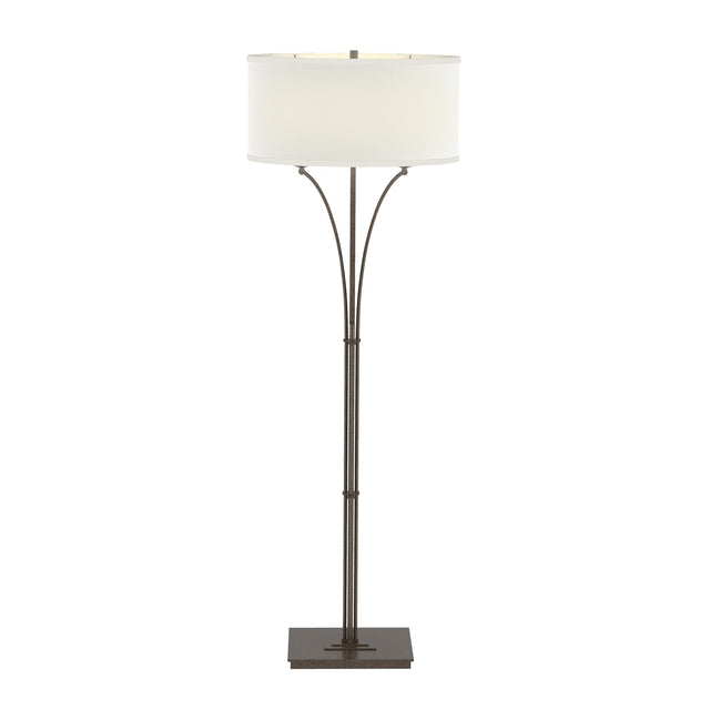 Hubbardton Forge 2009 Bronze Natural Anna Shade (SF) Contemporary Formae Floor Lamp