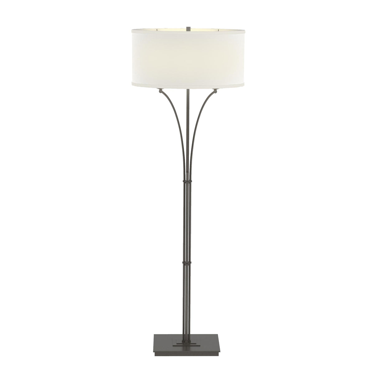 Hubbardton Forge 2009 Dark Smoke Natural Anna Shade (SF) Contemporary Formae Floor Lamp