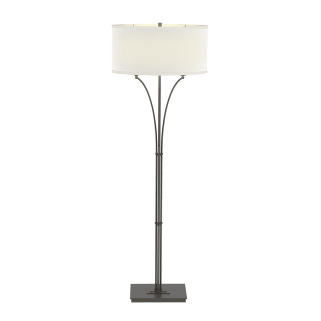 Hubbardton Forge 2009 Dark Smoke Natural Anna Shade (SF) Contemporary Formae Floor Lamp
