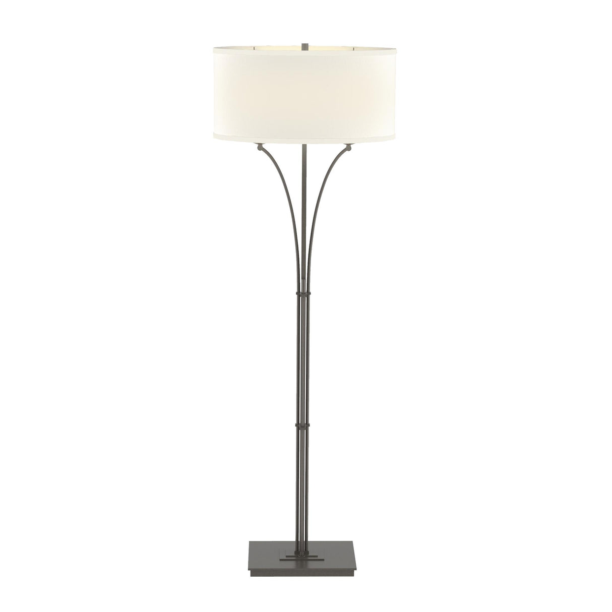 Hubbardton Forge 2009 Dark Smoke Flax Shade (SE) Contemporary Formae Floor Lamp
