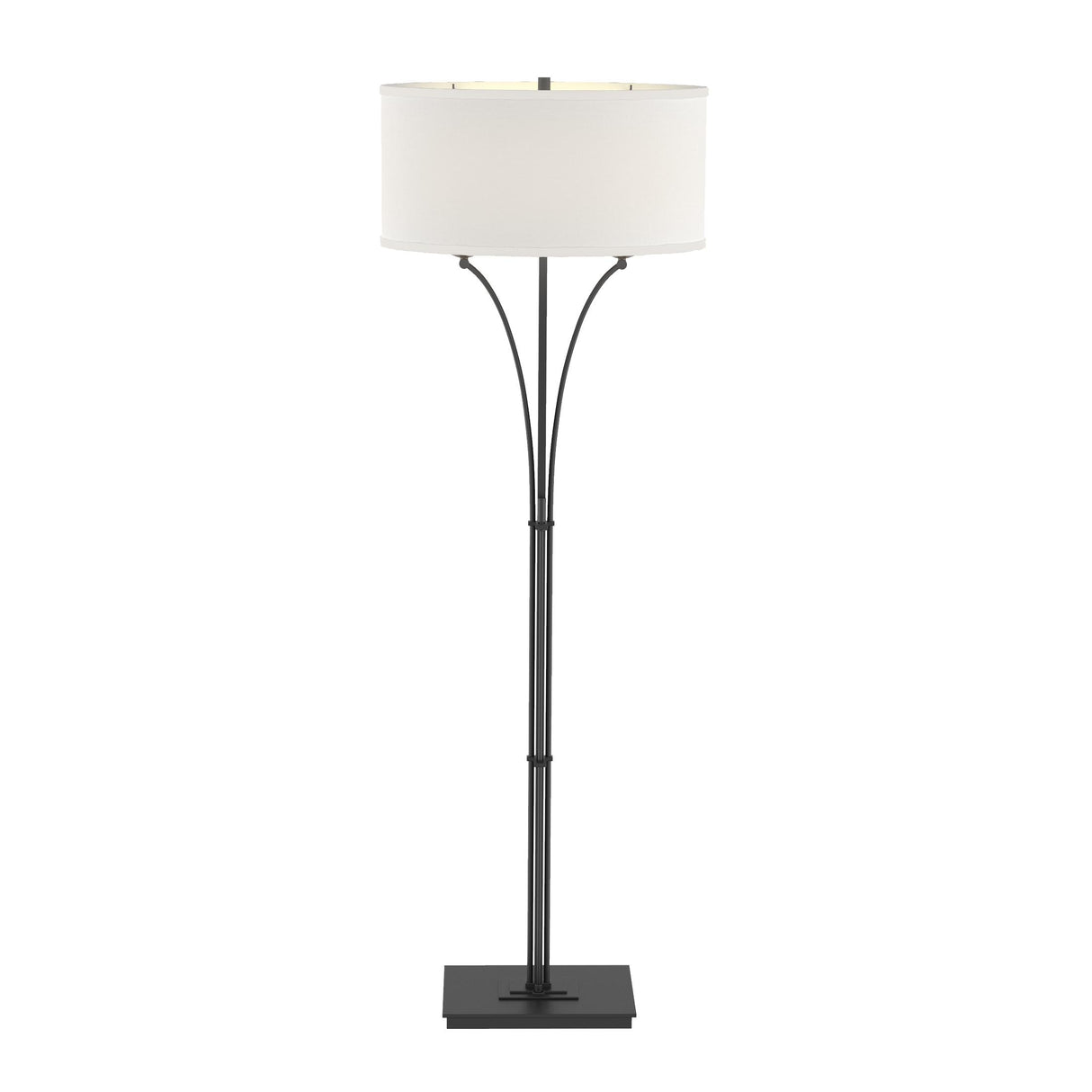 Hubbardton Forge 2009 Black Natural Anna Shade (SF) Contemporary Formae Floor Lamp