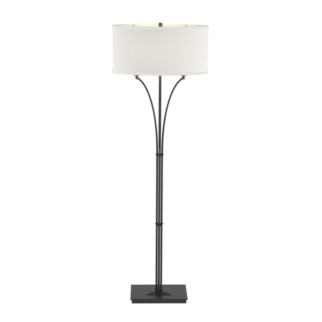 Hubbardton Forge 2009 Black Natural Anna Shade (SF) Contemporary Formae Floor Lamp