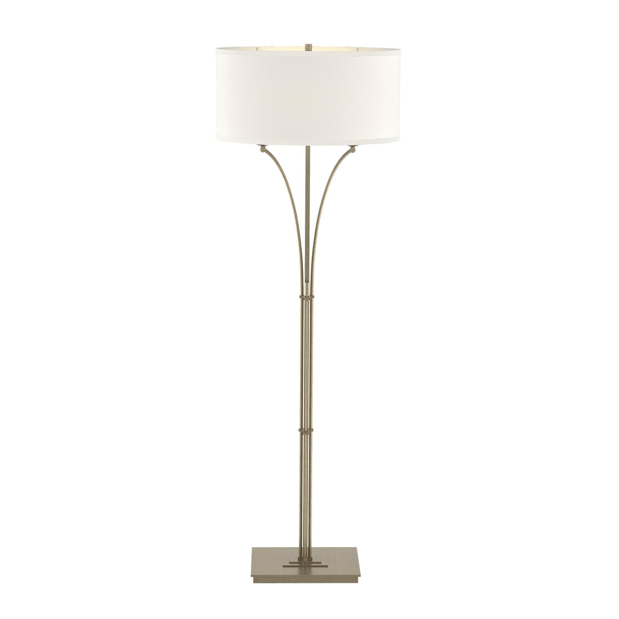 Hubbardton Forge 2009 Soft Gold Flax Shade (SE) Contemporary Formae Floor Lamp