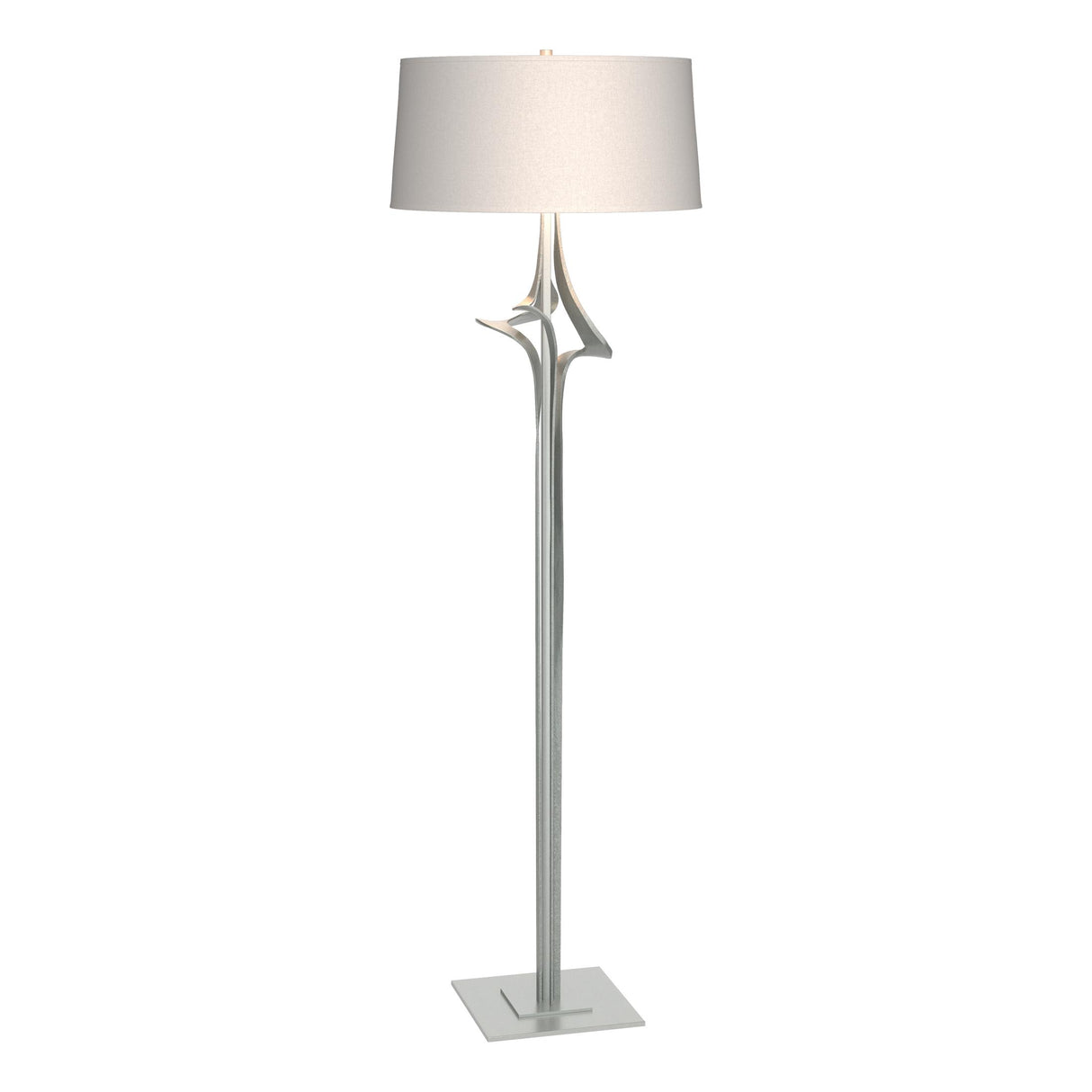 Hubbardton Forge 2010 Vintage Platinum Flax Shade (SE) Antasia Floor Lamp