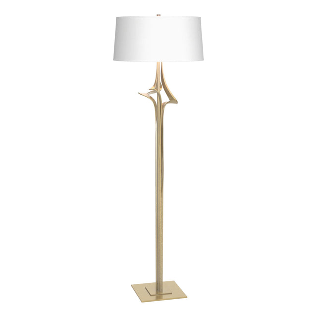 Hubbardton Forge 2010 Modern Brass Natural Anna Shade (SF) Antasia Floor Lamp