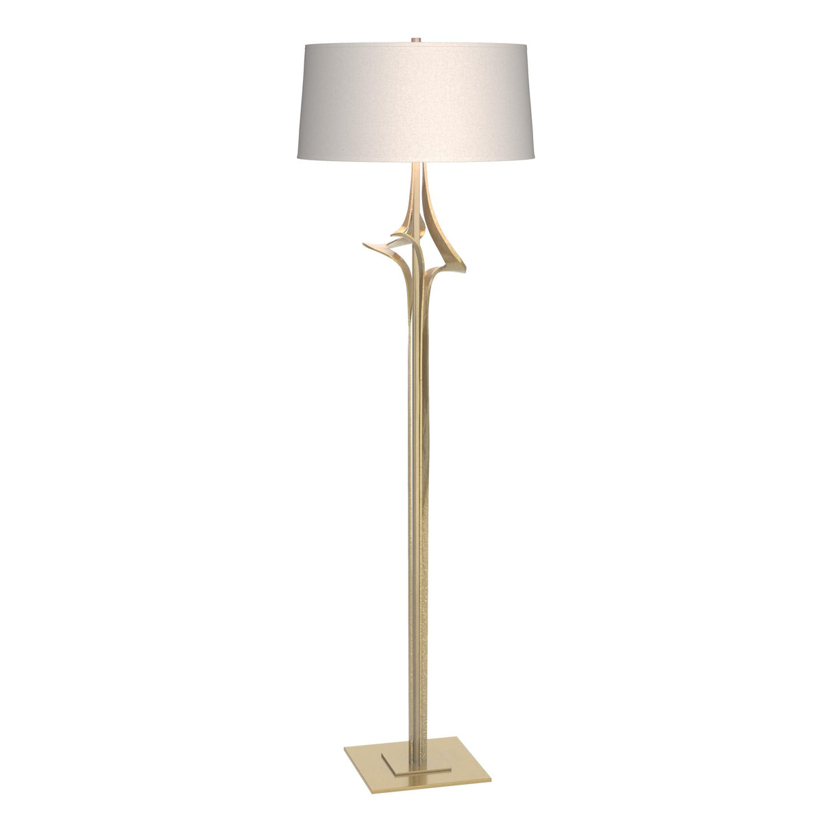 Hubbardton Forge 2010 Modern Brass Flax Shade (SE) Antasia Floor Lamp