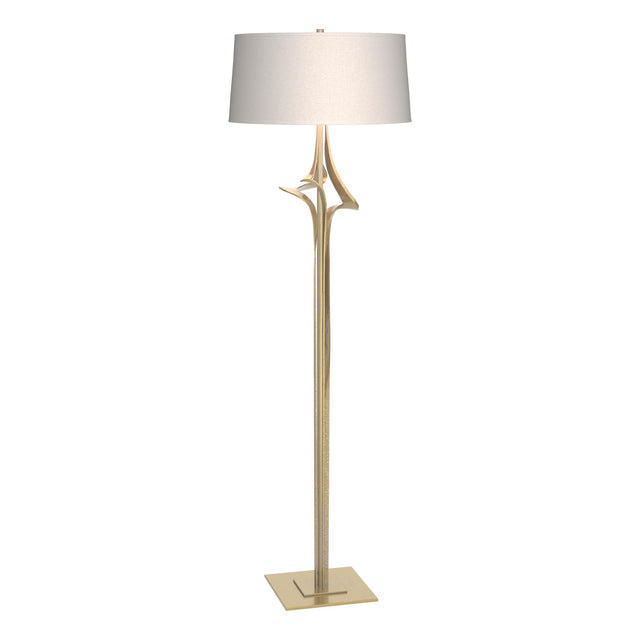 Hubbardton Forge 2010 Modern Brass Flax Shade (SE) Antasia Floor Lamp