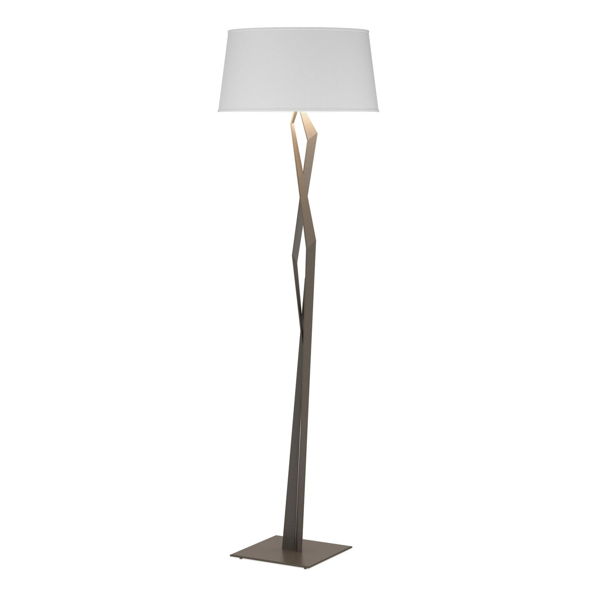 Hubbardton Forge 2012 Dark Smoke Natural Anna Shade (SF) Facet Floor Lamp