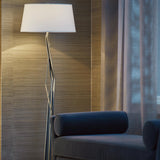Hubbardton Forge 2012 Dark Smoke Natural Anna Shade (SF) Facet Floor Lamp