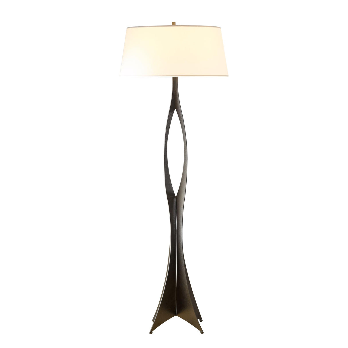 Hubbardton Forge 2013 Dark Smoke Natural Anna Shade (SF) Moreau Floor Lamp