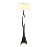Hubbardton Forge 2013 Dark Smoke Natural Anna Shade (SF) Moreau Floor Lamp