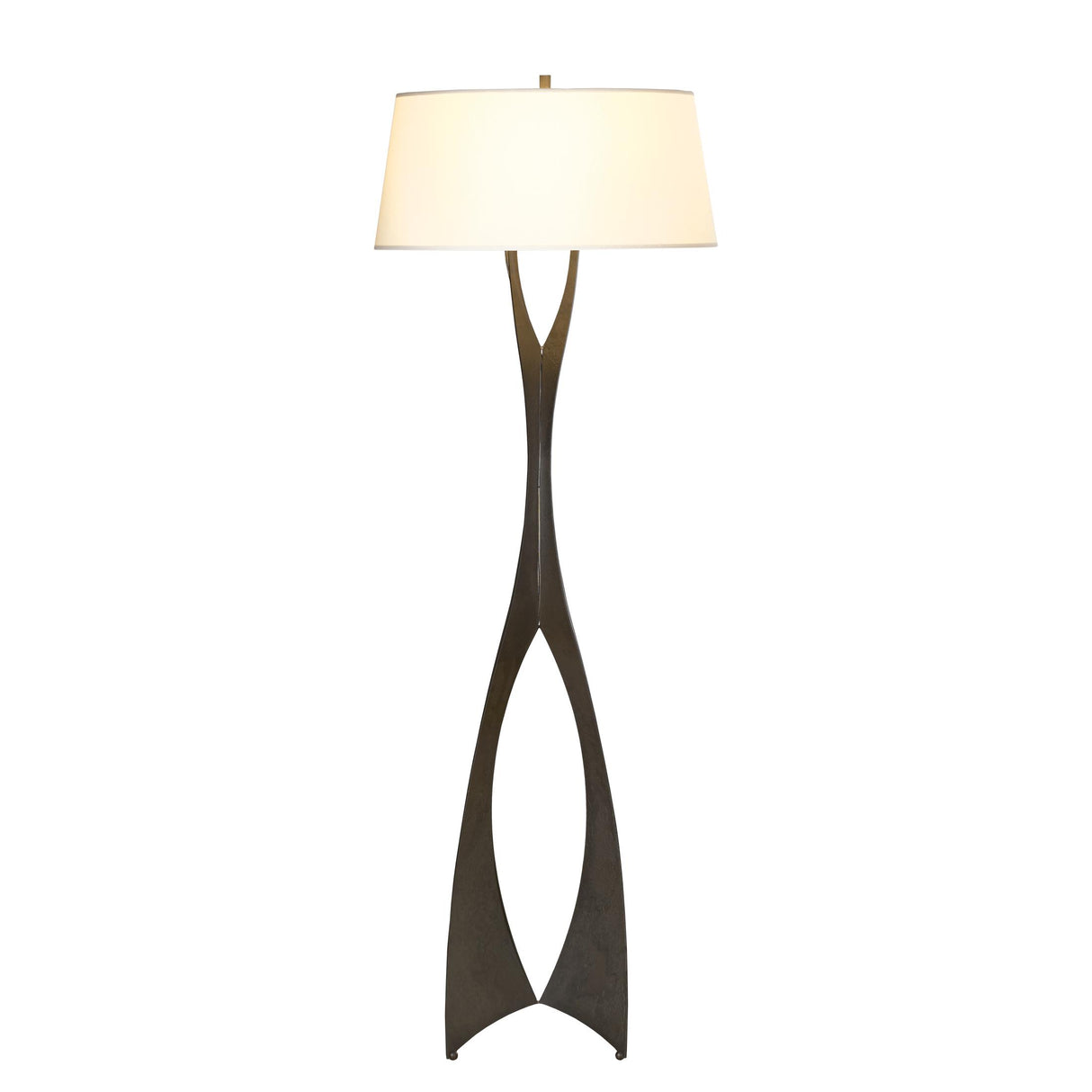 Hubbardton Forge 2013 Dark Smoke Natural Anna Shade (SF) Moreau Floor Lamp