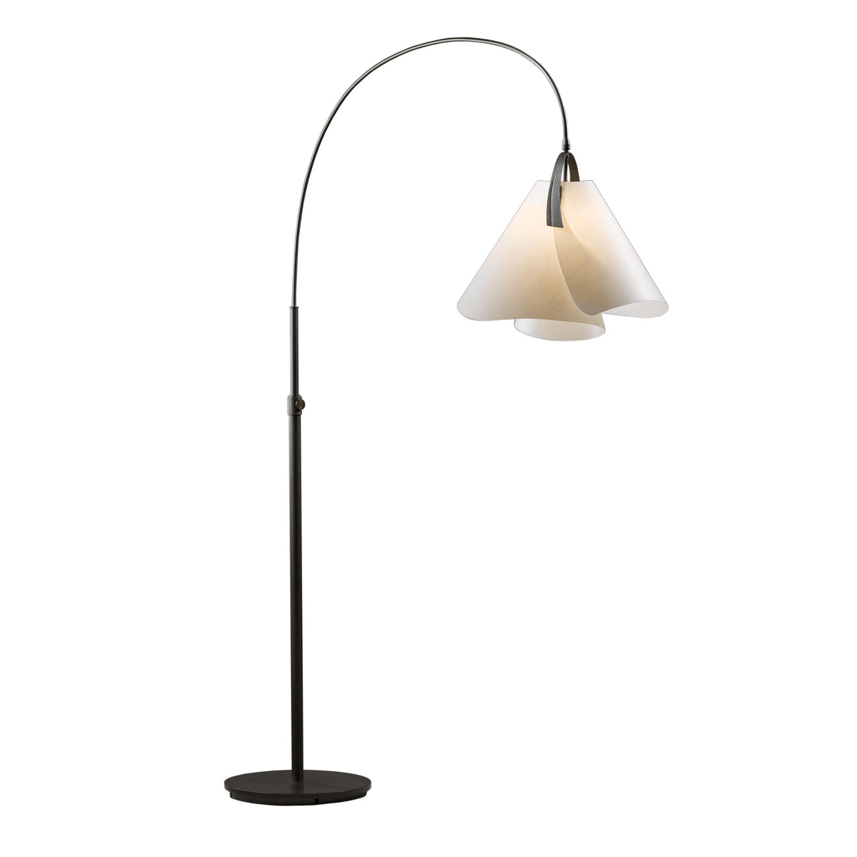 Hubbardton Forge 2011 Dark Smoke Spun Frost (SH) Mobius Arc Floor Lamp