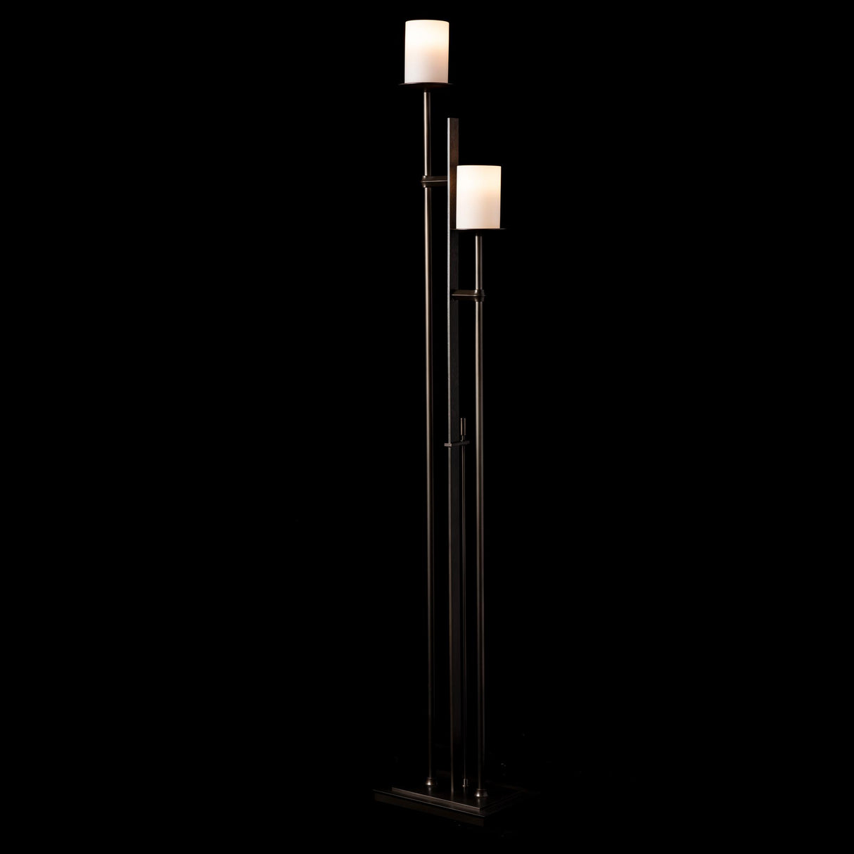 Hubbardton Forge 2011 Dark Smoke Opal Glass (GG) Rook Twin Floor Lamp